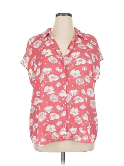 Pre-owned Worthington Short Sleeve Blouse In Pink
