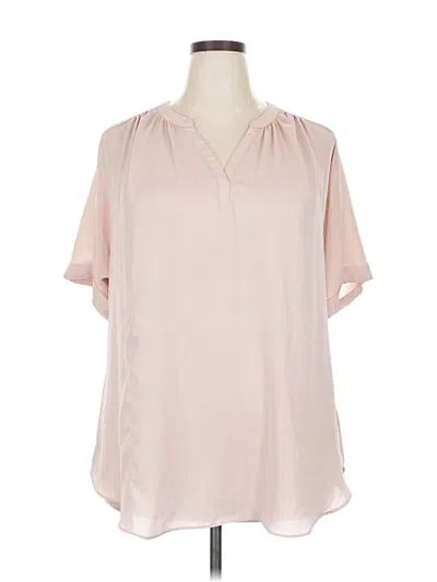 Pre-owned Worthington Short Sleeve Blouse In Pink