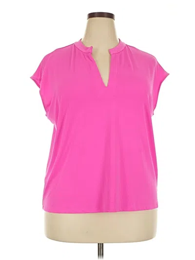 Pre-owned Worthington Short Sleeve Blouse In Pink