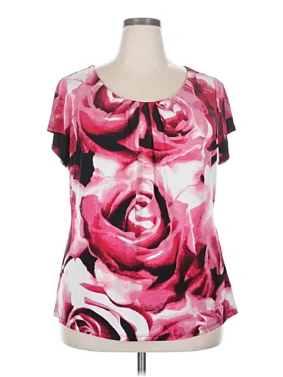 Pre-owned Worthington Short Sleeve Blouse In Pink
