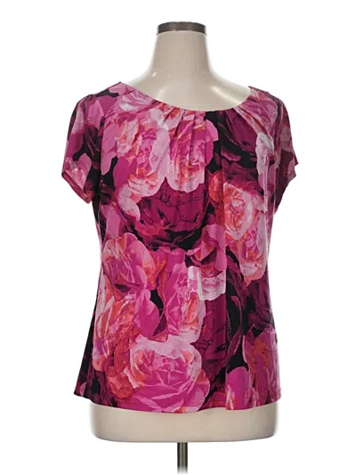 Pre-owned Worthington Short Sleeve Blouse In Pink