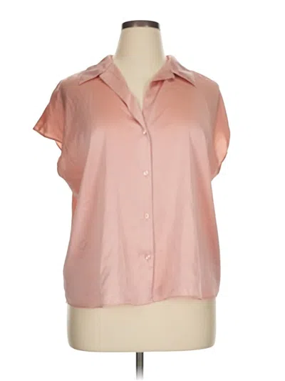 Pre-owned Worthington Short Sleeve Blouse In Pink