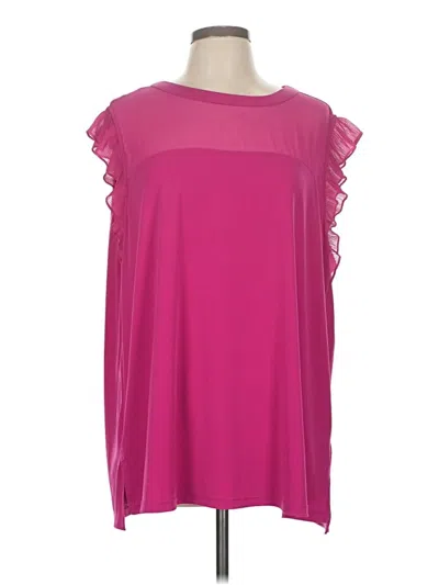Pre-owned Worthington Short Sleeve Blouse In Pink
