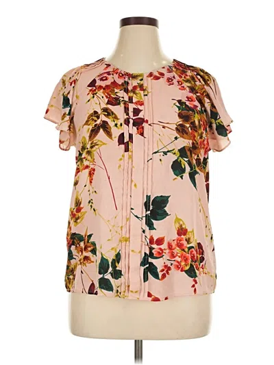 Pre-owned Worthington Short Sleeve Blouse In Pink
