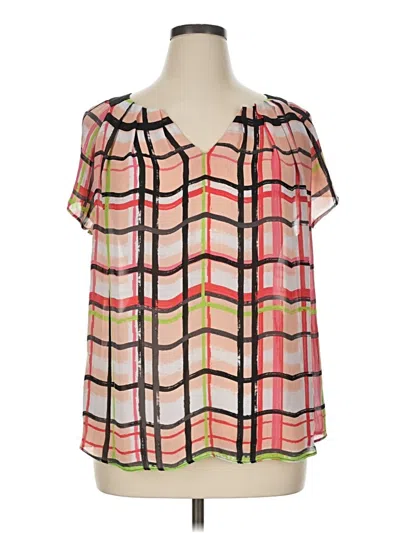 Pre-owned Worthington Short Sleeve Blouse In Pink