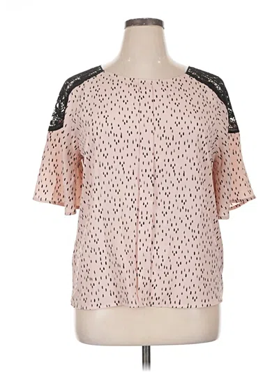 Pre-owned Worthington Short Sleeve Blouse In Pink