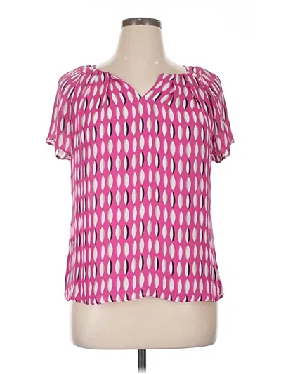 Pre-owned Worthington Short Sleeve Blouse In Pink
