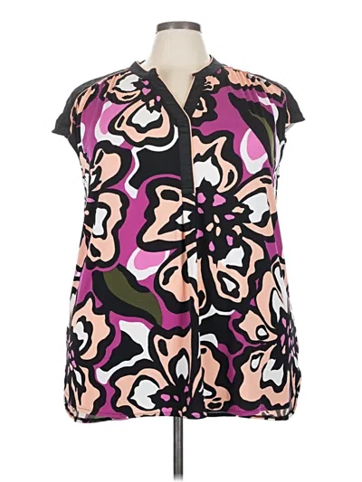 Pre-owned Worthington Short Sleeve Blouse In Purple