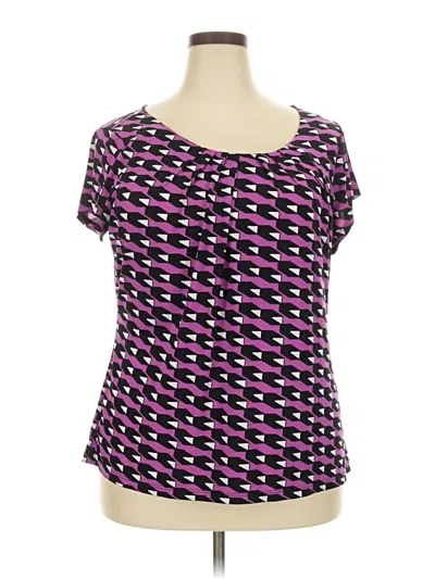Pre-owned Worthington Short Sleeve Blouse In Purple