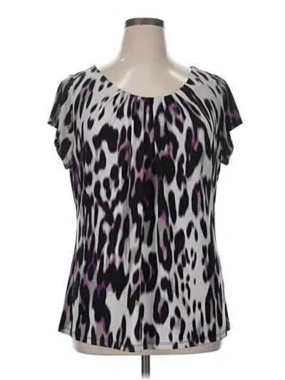Pre-owned Worthington Short Sleeve Blouse In Purple