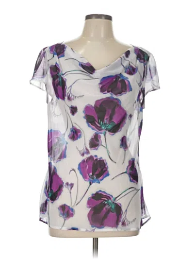 Pre-owned Worthington Short Sleeve Blouse In Purple