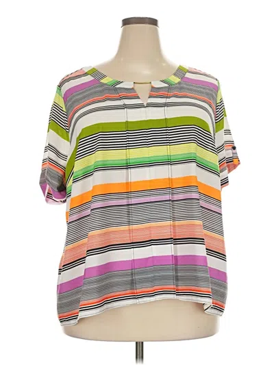 Pre-owned Worthington Short Sleeve Blouse In Purple