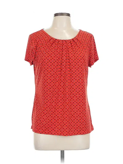 Pre-owned Worthington Short Sleeve Blouse In Red