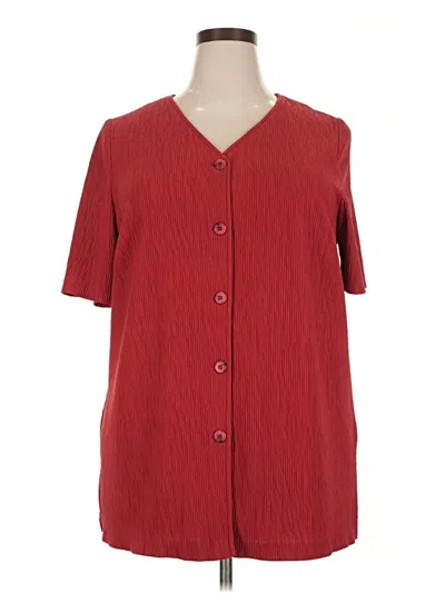 Pre-owned Worthington Short Sleeve Blouse In Red