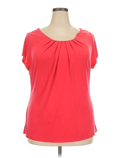 Pre-owned Worthington Short Sleeve Blouse In Red
