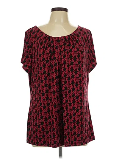 Pre-owned Worthington Short Sleeve Blouse In Red
