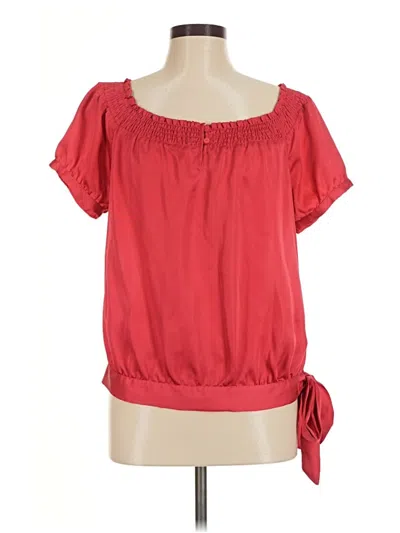 Pre-owned Worthington Short Sleeve Blouse In Red