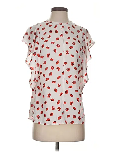Pre-owned Worthington Short Sleeve Blouse In Red