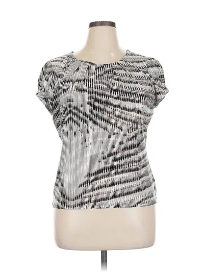 Pre-owned Worthington Short Sleeve Blouse In Silver