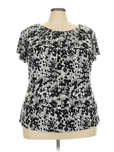 Pre-owned Worthington Short Sleeve Blouse In Silver