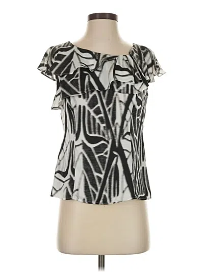 Pre-owned Worthington Short Sleeve Blouse In Silver