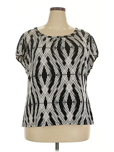 Pre-owned Worthington Short Sleeve Blouse In Silver