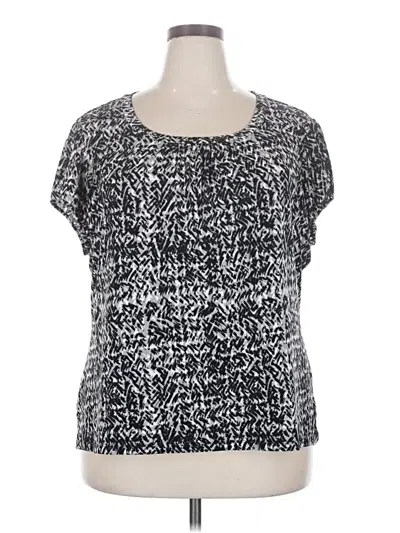 Pre-owned Worthington Short Sleeve Blouse In Silver