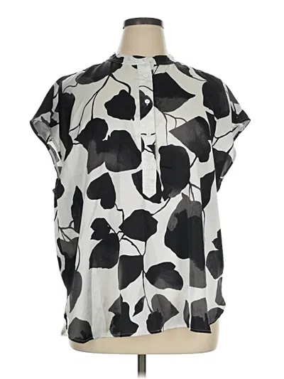 Pre-owned Worthington Short Sleeve Blouse In Silver