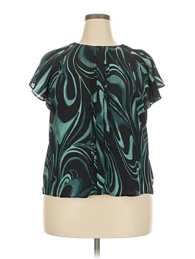 Pre-owned Worthington Short Sleeve Blouse In Teal