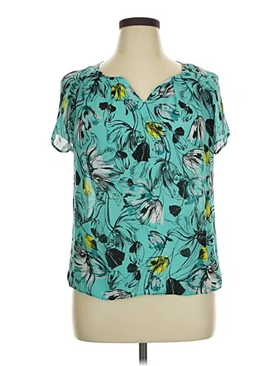 Pre-owned Worthington Short Sleeve Blouse In Teal