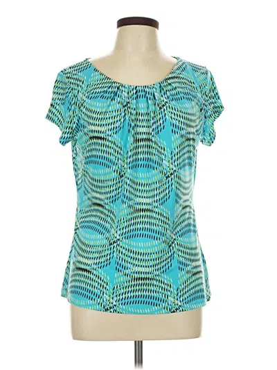 Pre-owned Worthington Short Sleeve Blouse In Teal