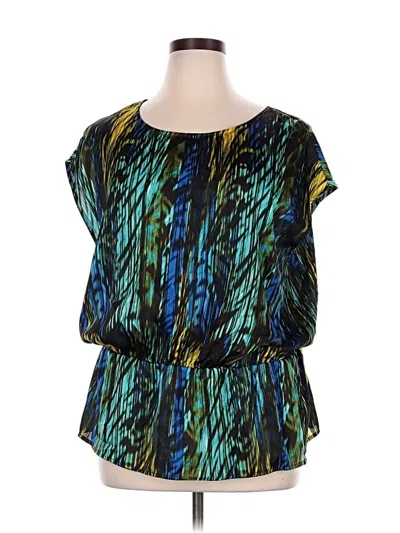 Pre-owned Worthington Short Sleeve Blouse In Teal