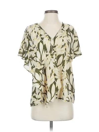 Pre-owned Worthington Short Sleeve Blouse In White