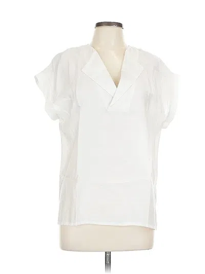 Pre-owned Worthington Short Sleeve Blouse In White