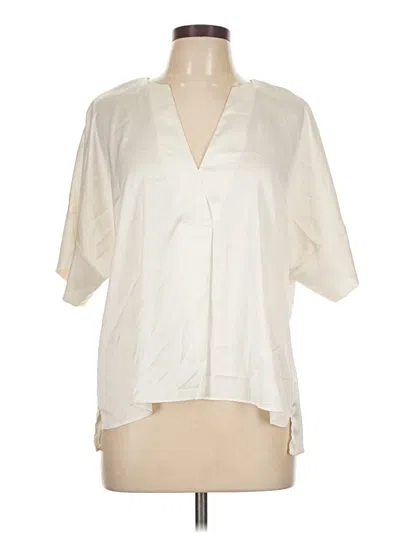 Pre-owned Worthington Short Sleeve Blouse In White