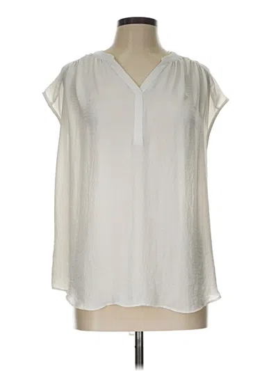 Pre-owned Worthington Short Sleeve Blouse In White