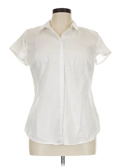 Pre-owned Worthington Short Sleeve Blouse In White