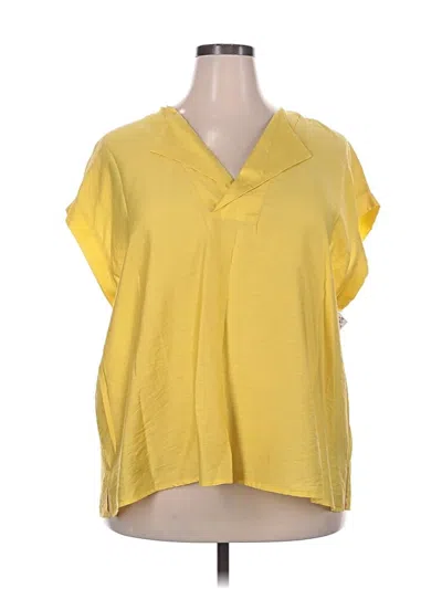 Worthington Short Sleeve Blouse In Yellow