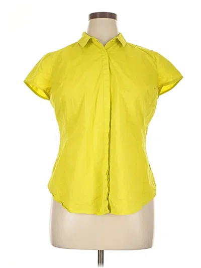 Pre-owned Worthington Short Sleeve Blouse In Yellow