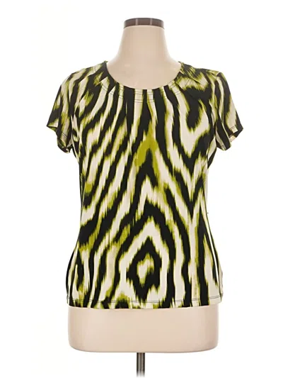 Pre-owned Worthington Short Sleeve Blouse In Yellow