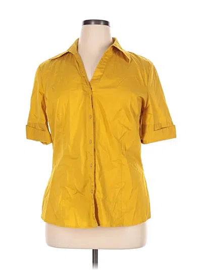 Pre-owned Worthington Short Sleeve Blouse In Yellow