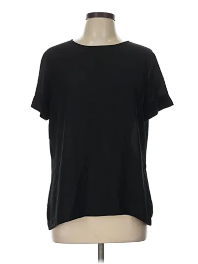 Pre-owned Worthington Short Sleeve Top Black Crew Neck Tops