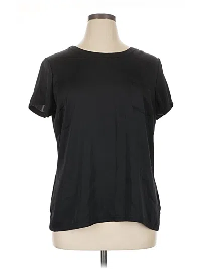 Pre-owned Worthington Short Sleeve Top Black Crew Neck Tops