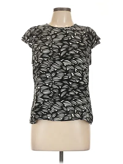 Pre-owned Worthington Short Sleeve Top Black Keyhole Neckline Tops