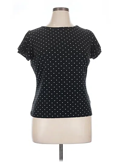 Pre-owned Worthington Short Sleeve Top Black Polka Dots Pattern Sweetheart Neckline Tops