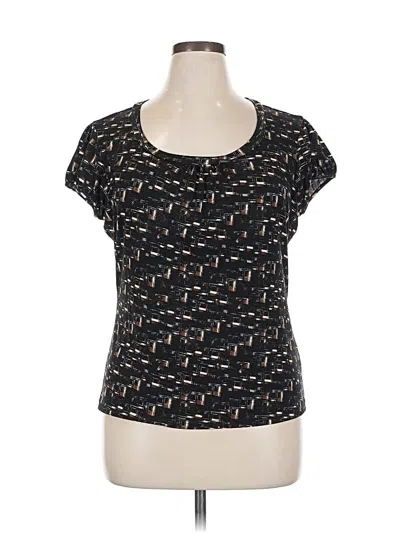 Pre-owned Worthington Short Sleeve Top Black Scoop Neck Tops