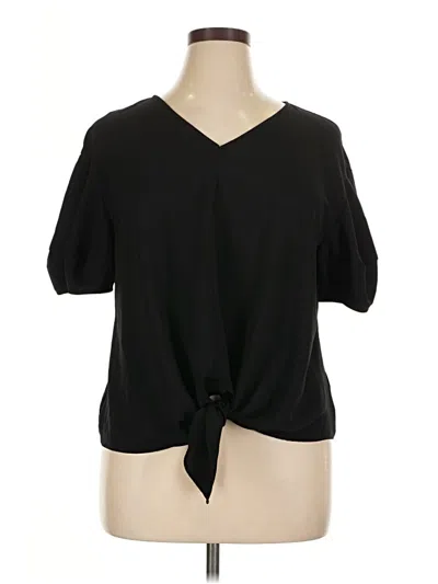 Pre-owned Worthington Short Sleeve Top Black V Neck Tops