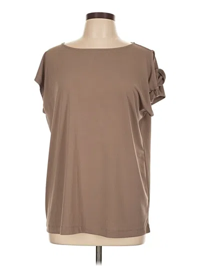 Pre-owned Worthington Short Sleeve Top Brown Boatneck Tops