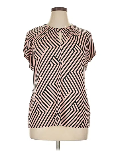 Pre-owned Worthington Short Sleeve Top Brown Boatneck Tops