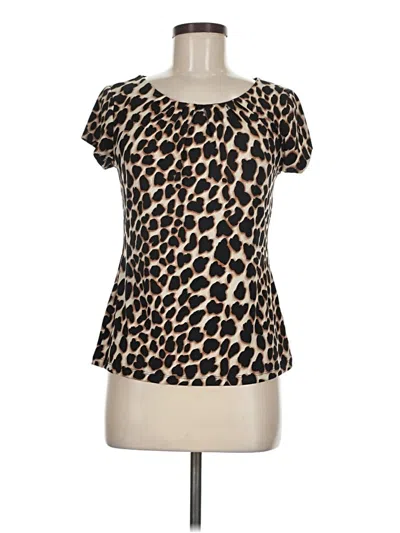 Pre-owned Worthington Short Sleeve Top Brown Scoop Neck Tops